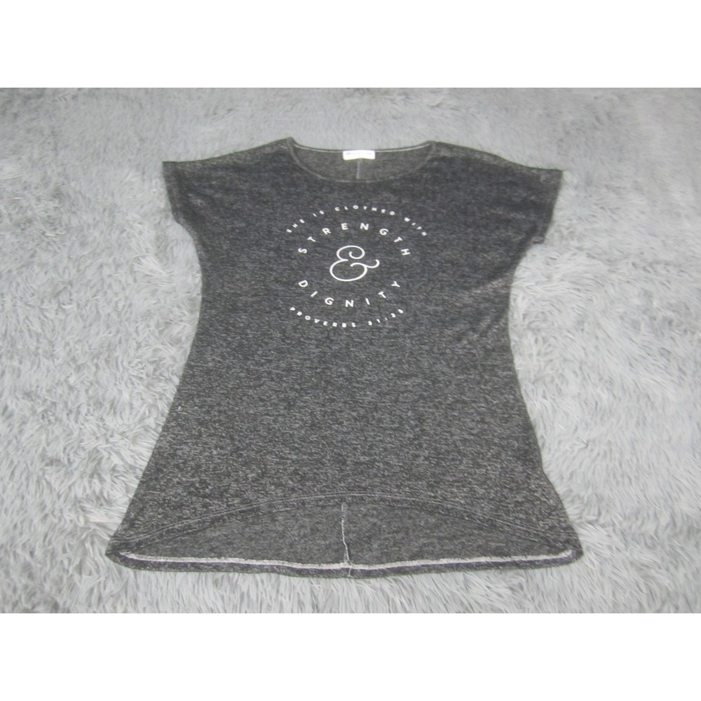 Not‎ Of This World Shirt Womens XS Gray Strength & Dignity Graphic Tunic